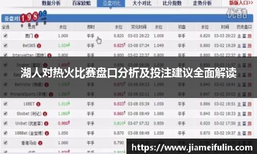 湖人对热火比赛盘口分析及投注建议全面解读